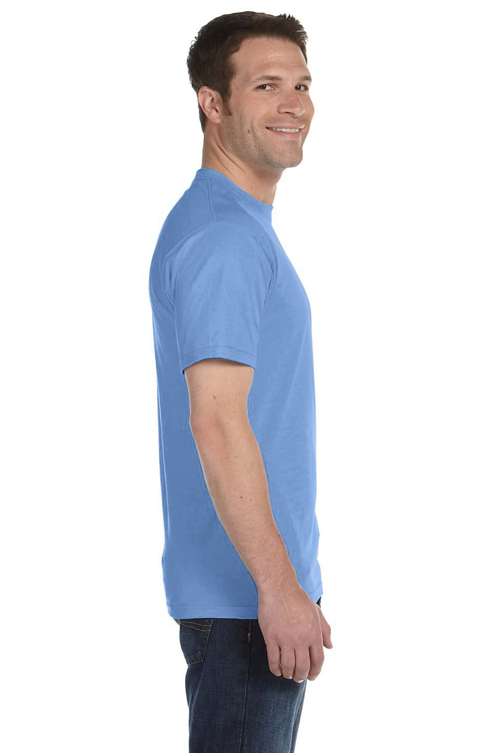 Gildan G800 Mens DryBlend Moisture Wicking Short Sleeve Crewneck T-Shirt Carolina Blue Side