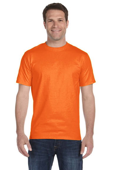 Gildan G800 Mens DryBlend Moisture Wicking Short Sleeve Crewneck T-Shirt Safety Orange Front