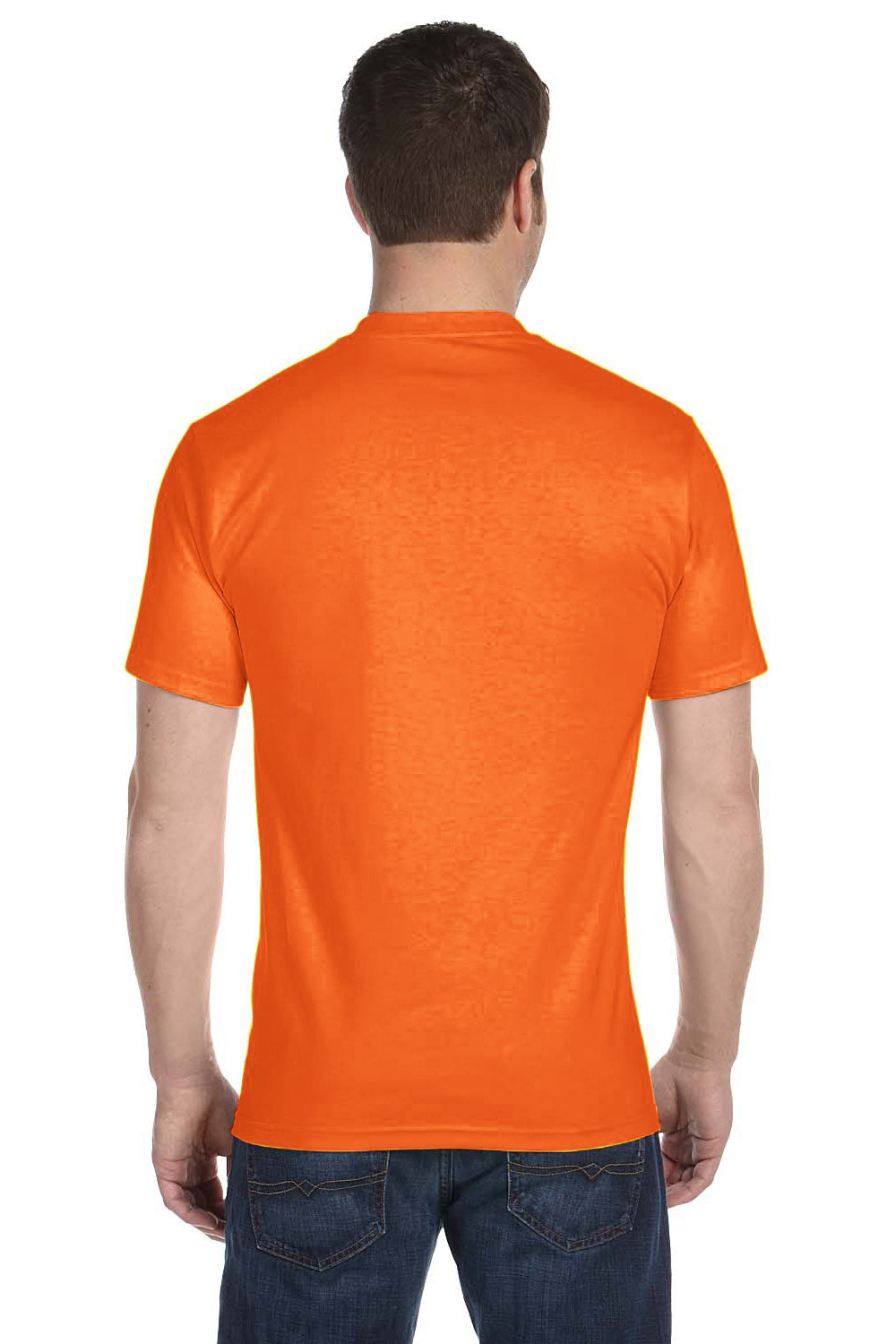Gildan G800 Mens DryBlend Moisture Wicking Short Sleeve Crewneck T-Shirt Safety Orange Back