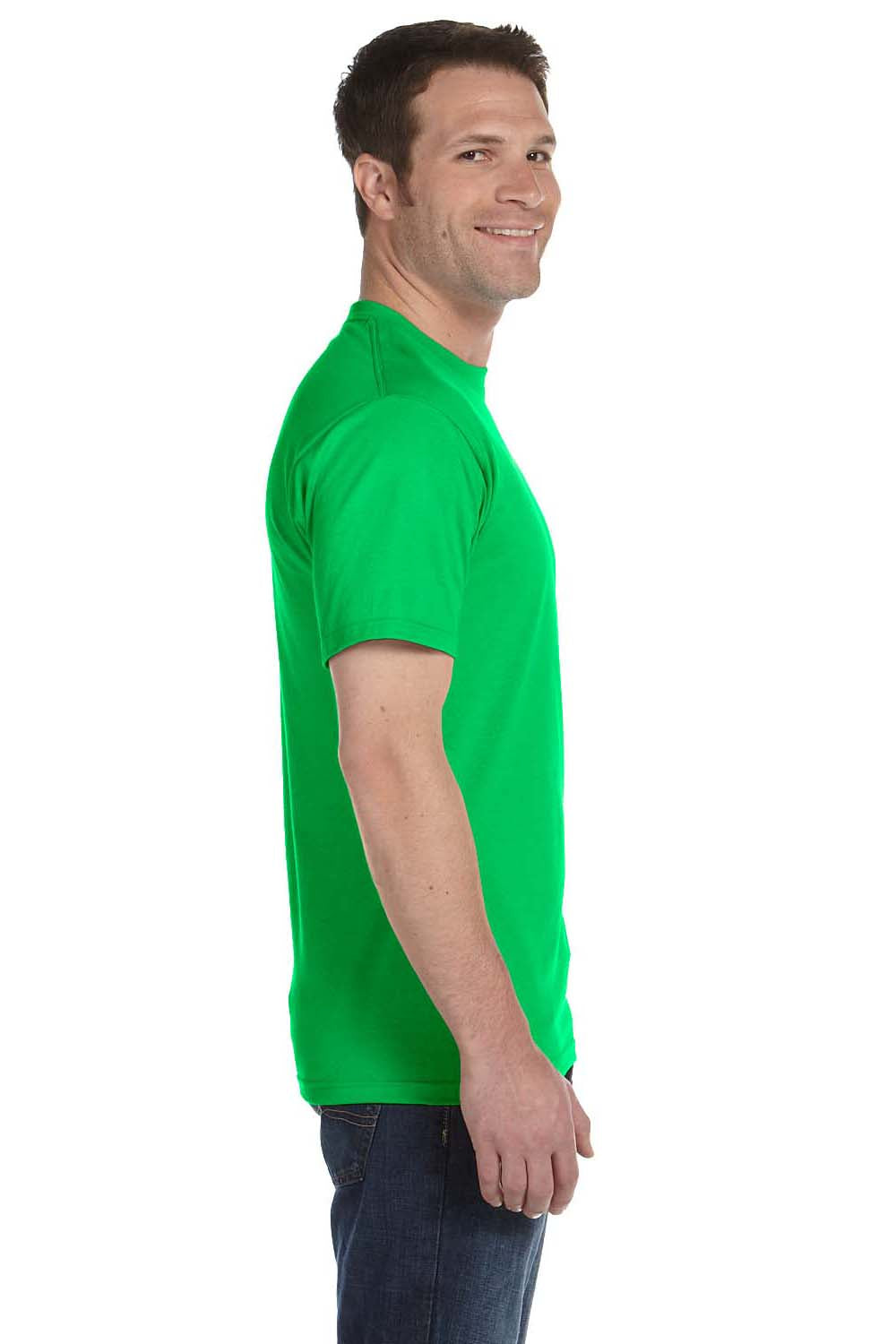 Gildan G800 Mens DryBlend Moisture Wicking Short Sleeve Crewneck T-Shirt Electric Green Side