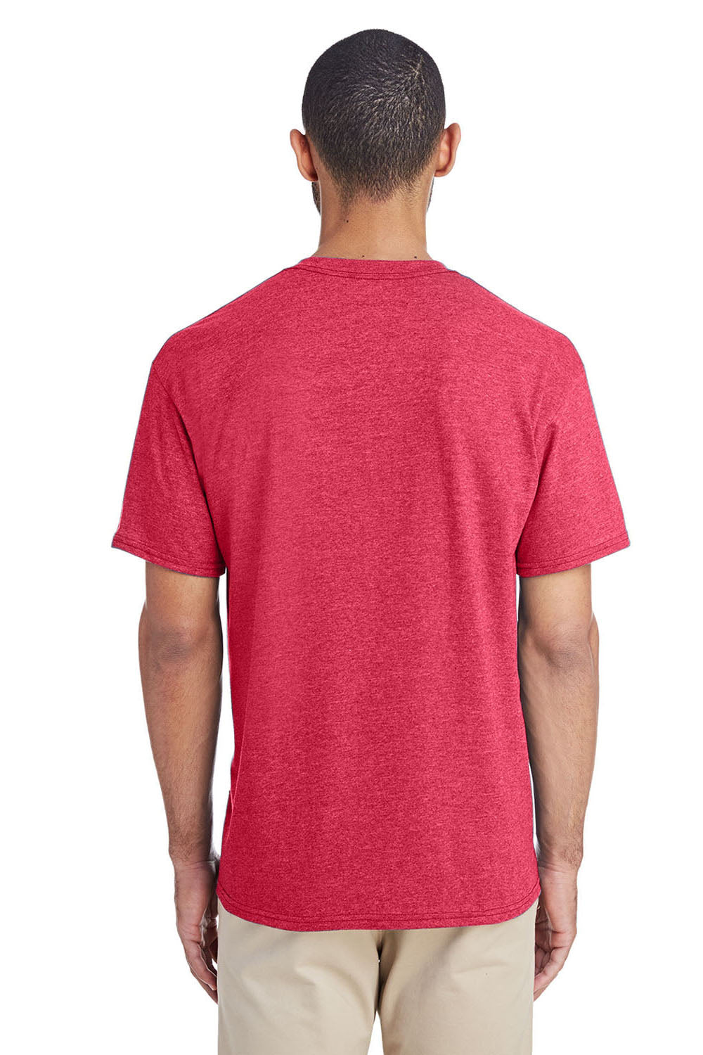 Gildan G800 Mens DryBlend Moisture Wicking Short Sleeve Crewneck T-Shirt Heather Scarlet Red Back