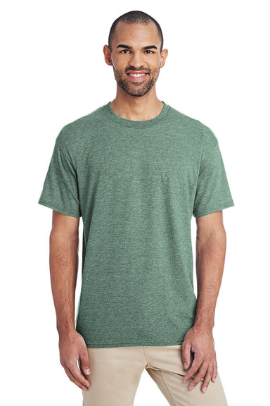 Gildan G800 Mens DryBlend Moisture Wicking Short Sleeve Crewneck T-Shirt Dark Green Front