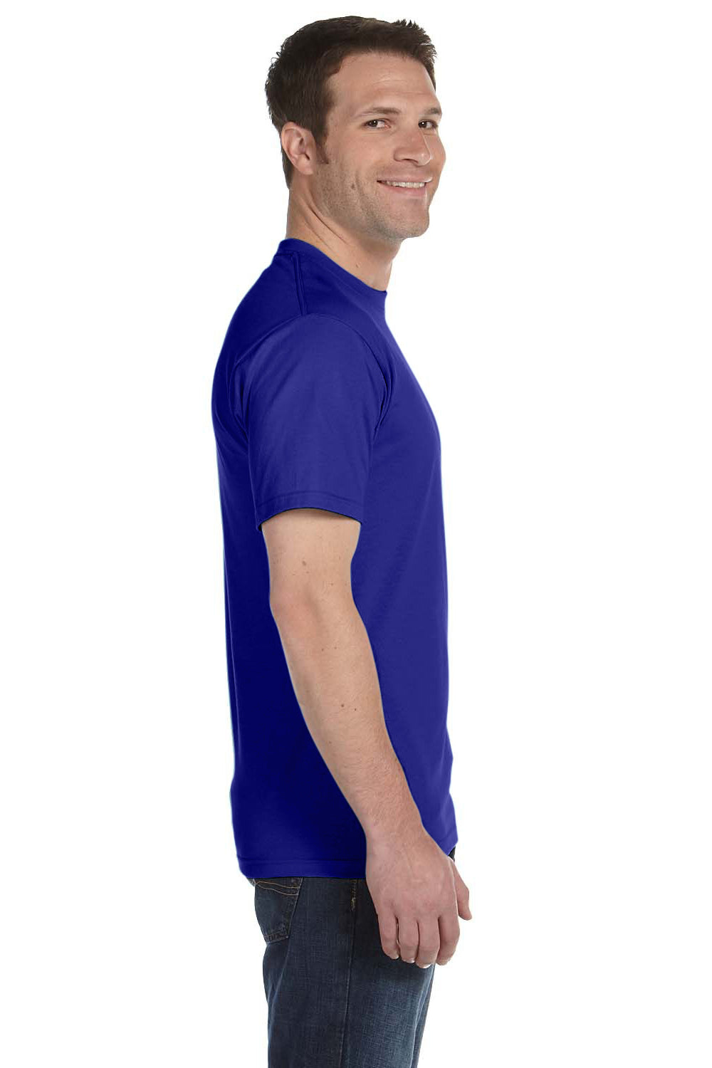 Gildan G800 Mens DryBlend Moisture Wicking Short Sleeve Crewneck T-Shirt Sport Royal Blue Side