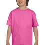 Gildan Youth DryBlend Moisture Wicking Short Sleeve Crewneck T-Shirt - Azalea Pink