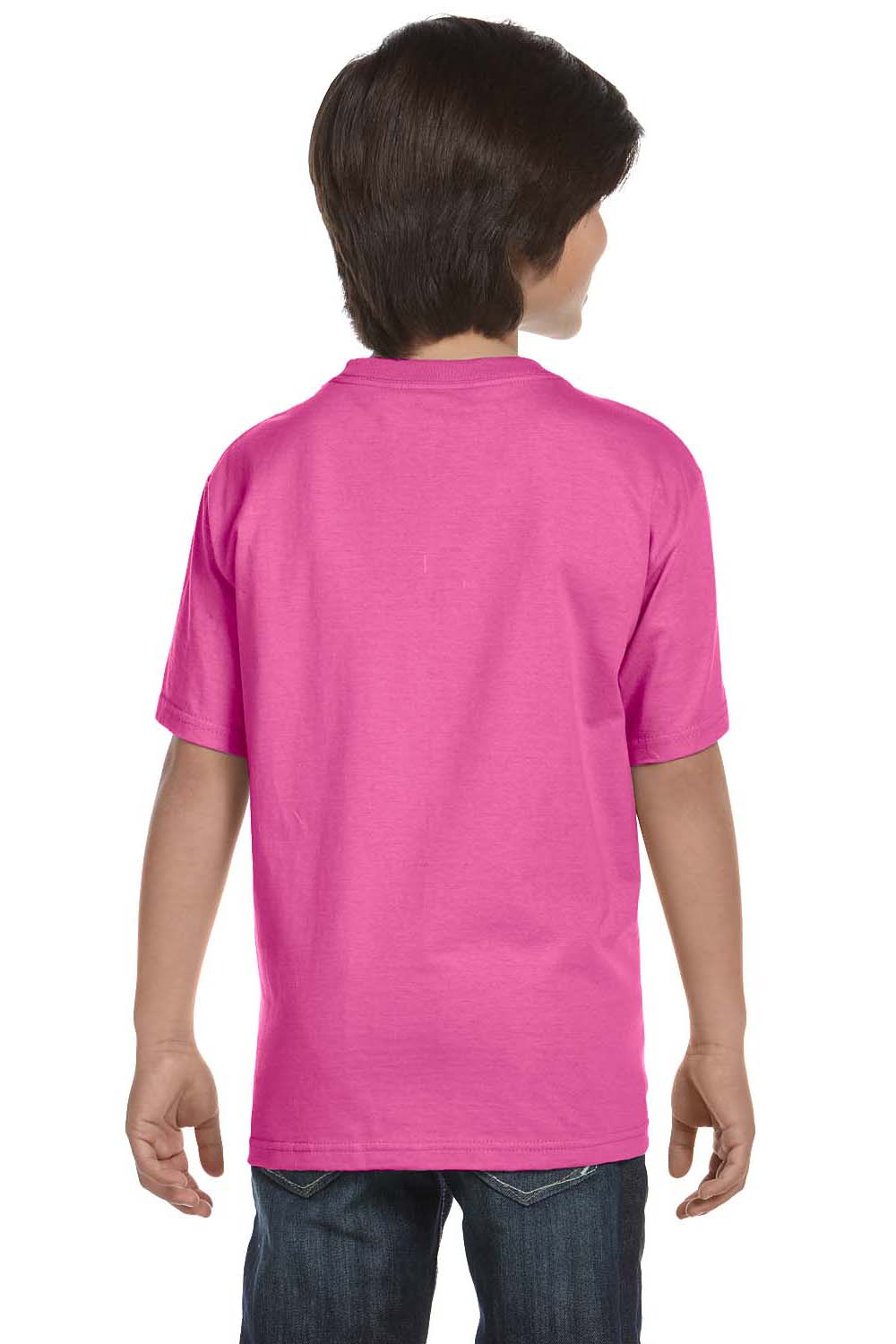 Gildan G800B Youth DryBlend Moisture Wicking Short Sleeve Crewneck T-Shirt Azalea Pink Back