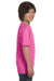 Gildan G800B Youth DryBlend Moisture Wicking Short Sleeve Crewneck T-Shirt Azalea Pink Side