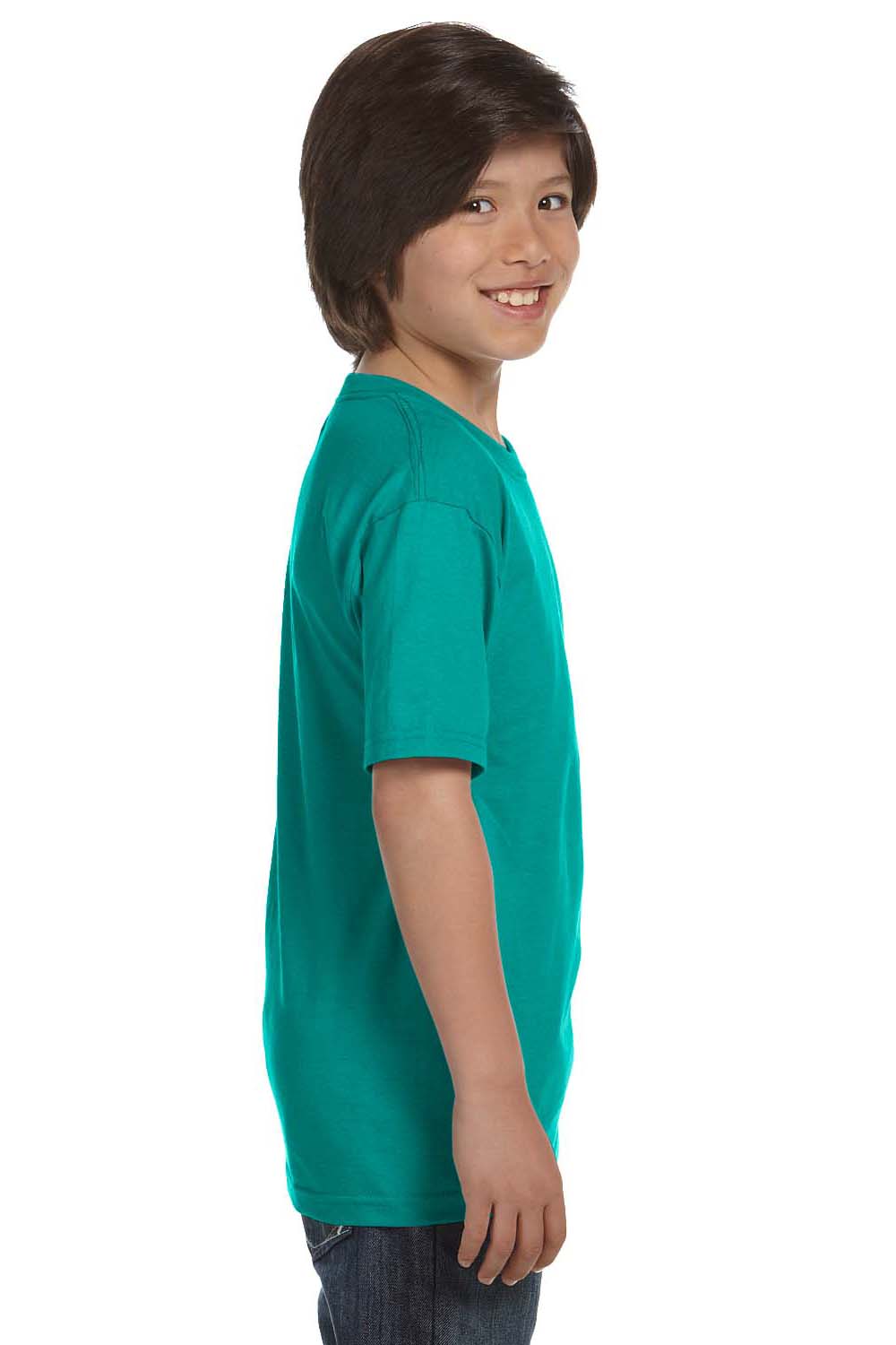 Gildan G800B Youth DryBlend Moisture Wicking Short Sleeve Crewneck T-Shirt Jade Green Side