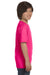 Gildan G800B Youth DryBlend Moisture Wicking Short Sleeve Crewneck T-Shirt Heliconia Pink Side