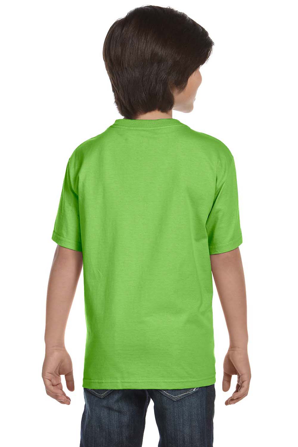 Gildan G800B Youth DryBlend Moisture Wicking Short Sleeve Crewneck T-Shirt Lime Green Back