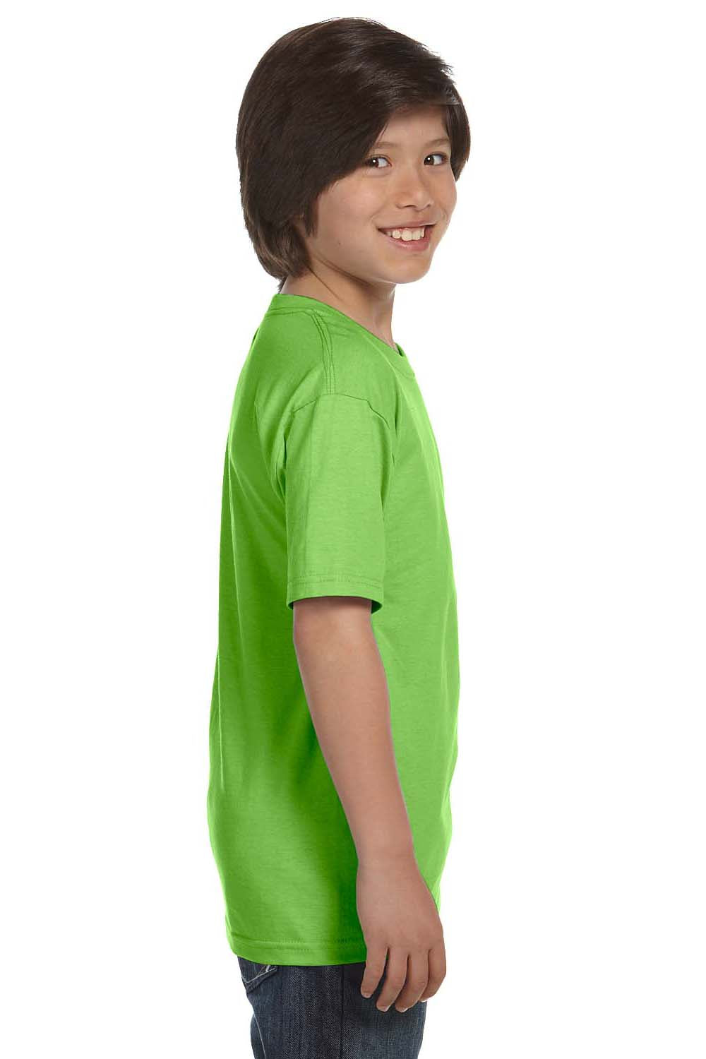 Gildan G800B Youth DryBlend Moisture Wicking Short Sleeve Crewneck T-Shirt Lime Green Side