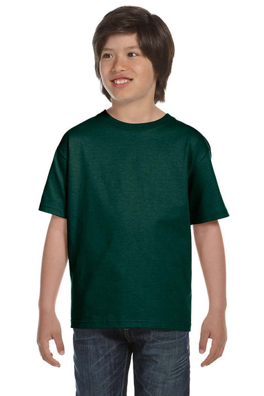 Gildan G800B Youth DryBlend Moisture Wicking Short Sleeve Crewneck T-Shirt Forest Green Front