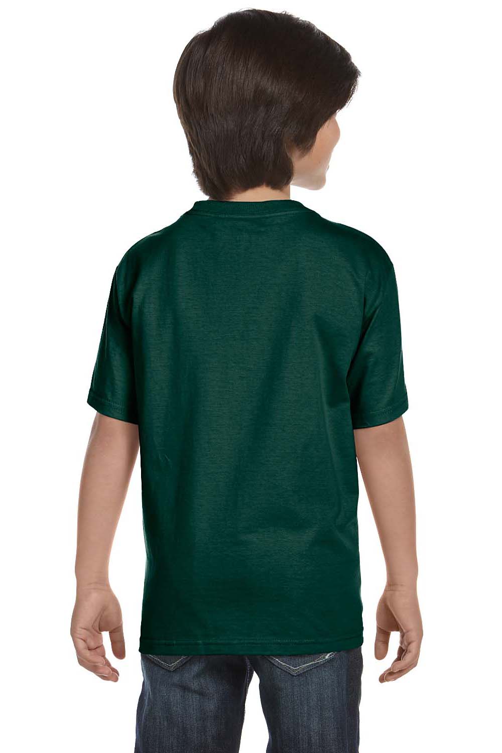 Gildan G800B Youth DryBlend Moisture Wicking Short Sleeve Crewneck T-Shirt Forest Green Back