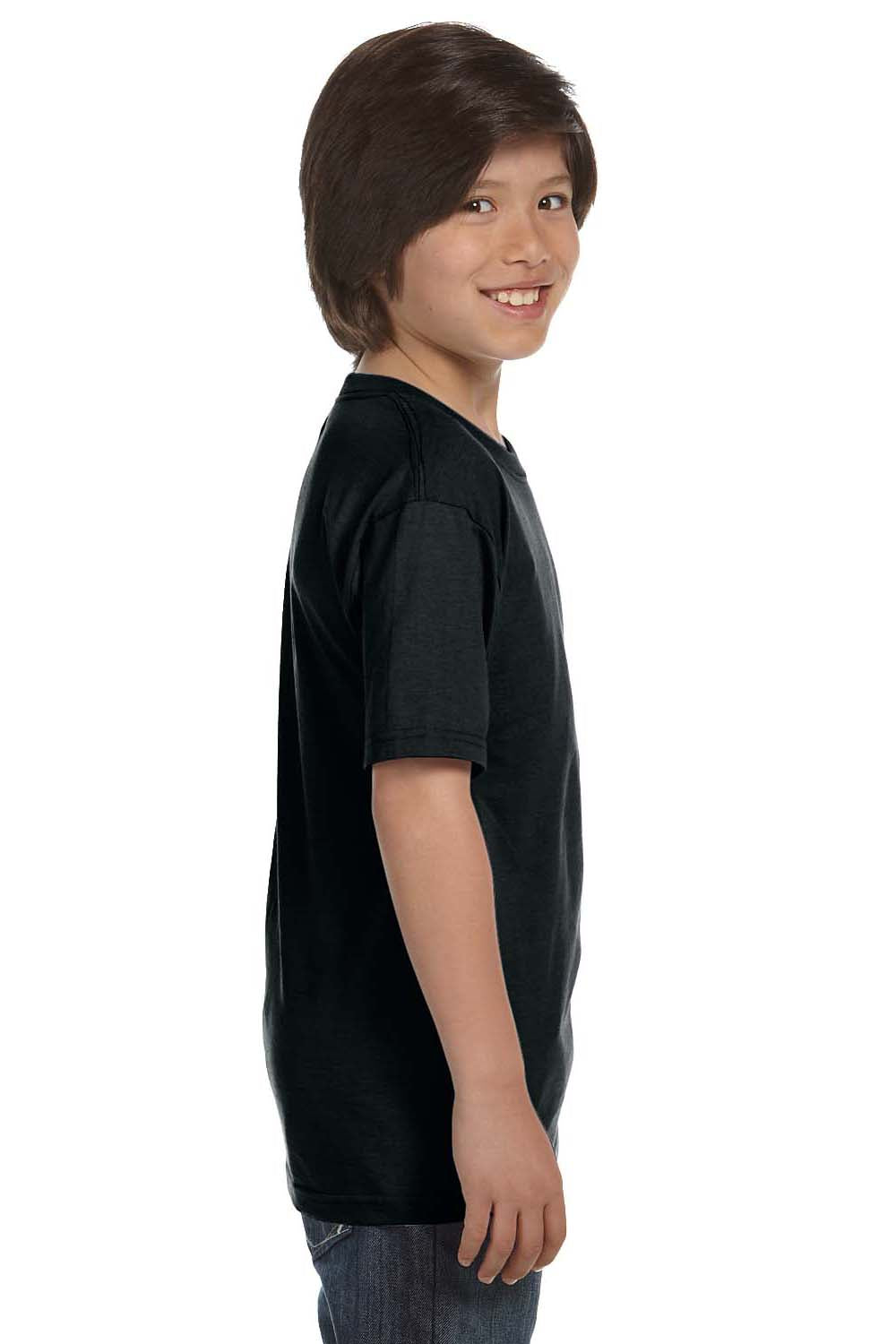Gildan G800B Youth DryBlend Moisture Wicking Short Sleeve Crewneck T-Shirt Black Side