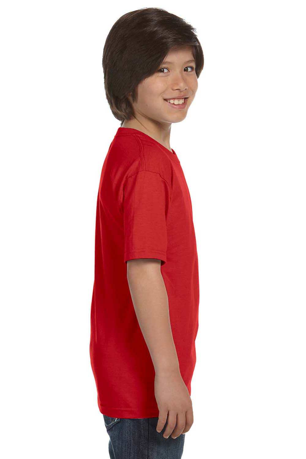 Gildan G800B Youth DryBlend Moisture Wicking Short Sleeve Crewneck T-Shirt Red Side