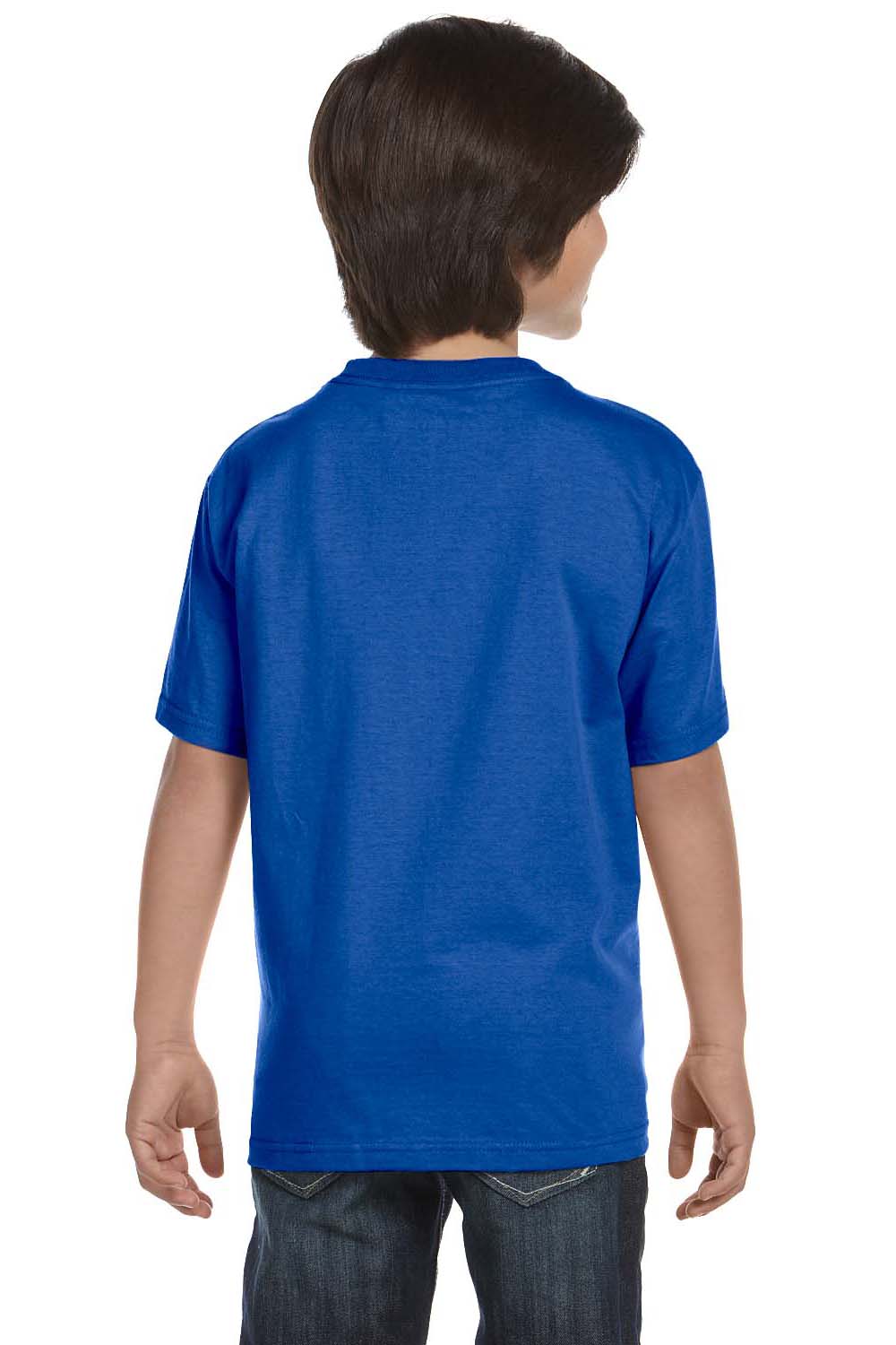Gildan G800B Youth DryBlend Moisture Wicking Short Sleeve Crewneck T-Shirt Royal Blue Back