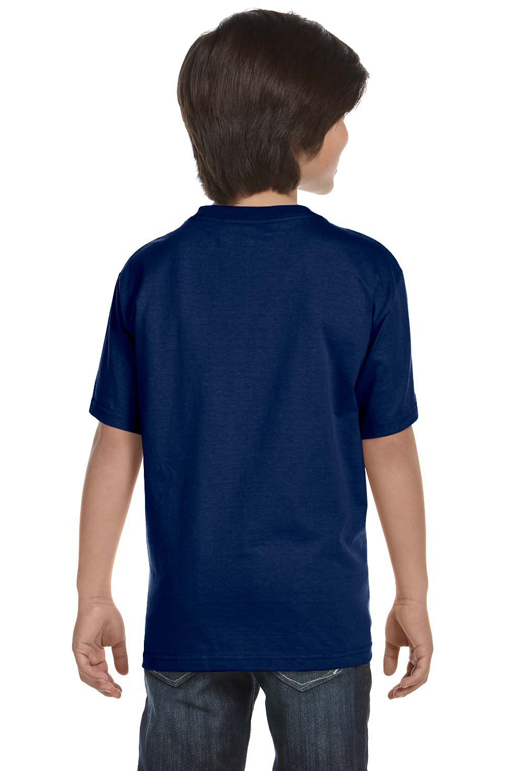 Gildan G800B Youth DryBlend Moisture Wicking Short Sleeve Crewneck T-Shirt Navy Blue Back