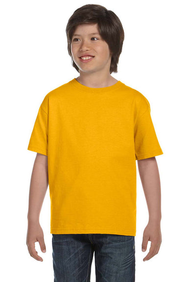 Gildan G800B Youth DryBlend Moisture Wicking Short Sleeve Crewneck T-Shirt Gold Front