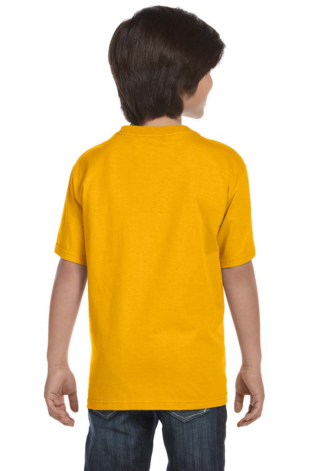 Gildan G800B Youth DryBlend Moisture Wicking Short Sleeve Crewneck T-Shirt Gold Back