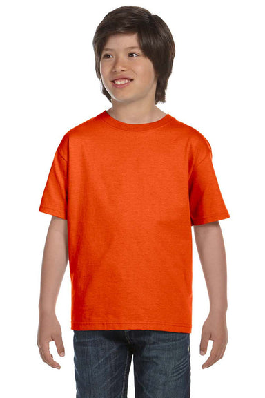 Gildan G800B Youth DryBlend Moisture Wicking Short Sleeve Crewneck T-Shirt Orange Front