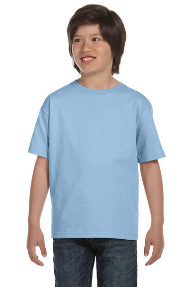 Gildan G800B Youth DryBlend Moisture Wicking Short Sleeve Crewneck T-Shirt Light Blue Front