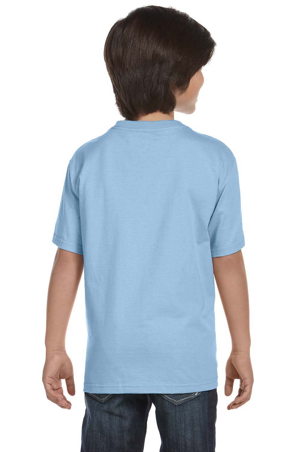 Gildan G800B Youth DryBlend Moisture Wicking Short Sleeve Crewneck T-Shirt Light Blue Back