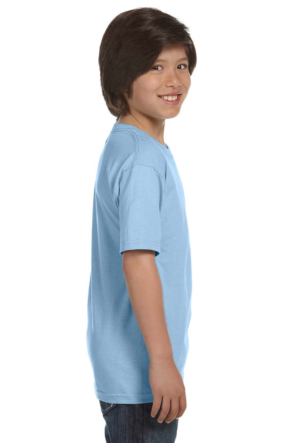Gildan G800B Youth DryBlend Moisture Wicking Short Sleeve Crewneck T-Shirt Light Blue Side