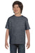Gildan G800B Youth DryBlend Moisture Wicking Short Sleeve Crewneck T-Shirt Heather Dark Grey Front
