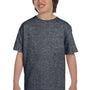 Gildan Youth DryBlend Moisture Wicking Short Sleeve Crewneck T-Shirt - Heather Dark Grey