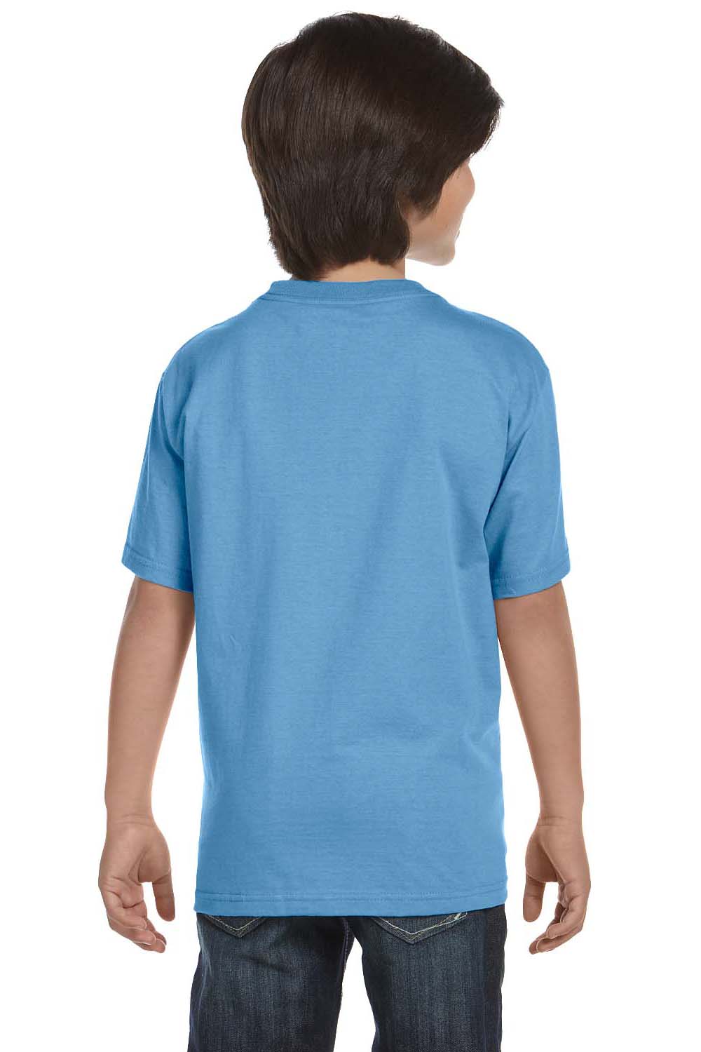 Gildan G800B Youth DryBlend Moisture Wicking Short Sleeve Crewneck T-Shirt Carolina Blue Back