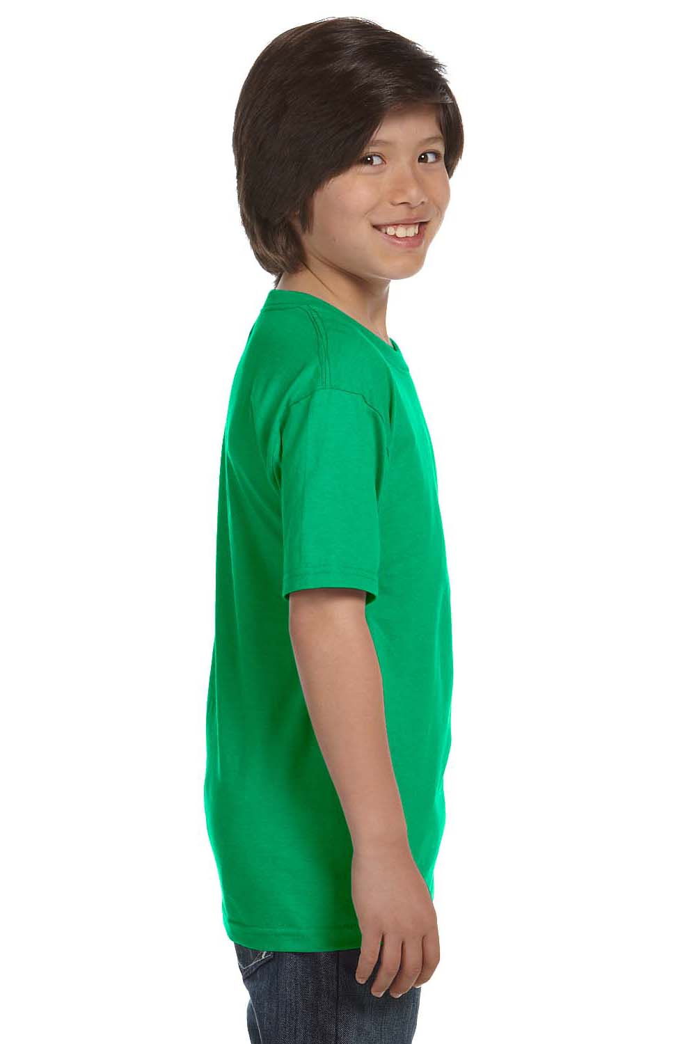 Gildan G800B Youth DryBlend Moisture Wicking Short Sleeve Crewneck T-Shirt Irish Green Side