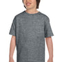 Gildan Youth DryBlend Moisture Wicking Short Sleeve Crewneck T-Shirt - Heather Graphite Grey