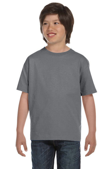 Gildan G800B Youth DryBlend Moisture Wicking Short Sleeve Crewneck T-Shirt Gravel Grey Front