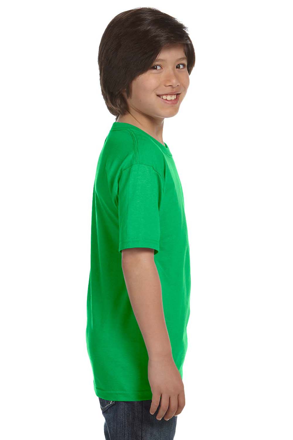 Gildan G800B Youth DryBlend Moisture Wicking Short Sleeve Crewneck T-Shirt Electric Green Side