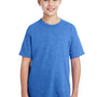 Gildan Youth DryBlend Moisture Wicking Short Sleeve Crewneck T-Shirt - Heather Royal Blue