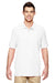 Gildan G828 Mens Short Sleeve Polo Shirt White Front