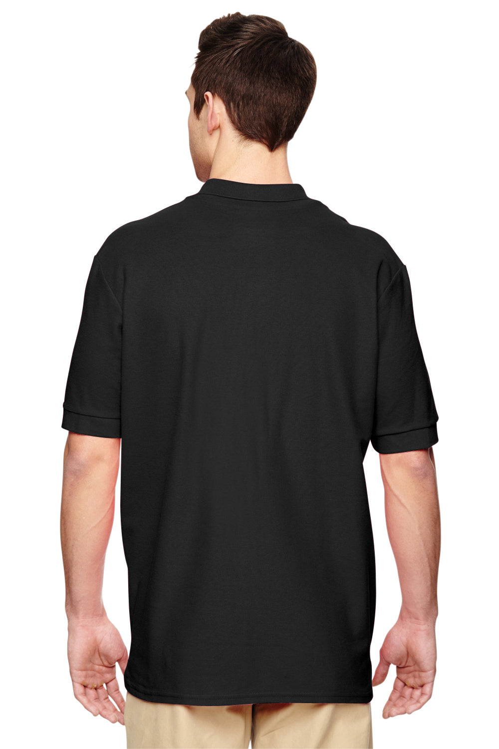 Gildan G828 Mens Short Sleeve Polo Shirt Black Back