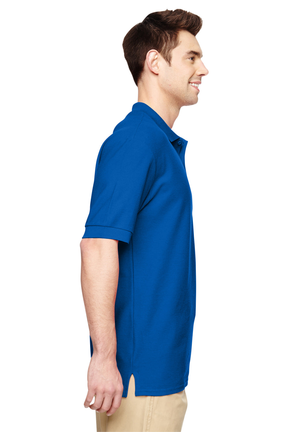 Gildan G828 Mens Short Sleeve Polo Shirt Royal Blue Side