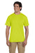 Gildan G830 Mens DryBlend Moisture Wicking Short Sleeve Crewneck T-Shirt w/ Pocket Safety Green Front