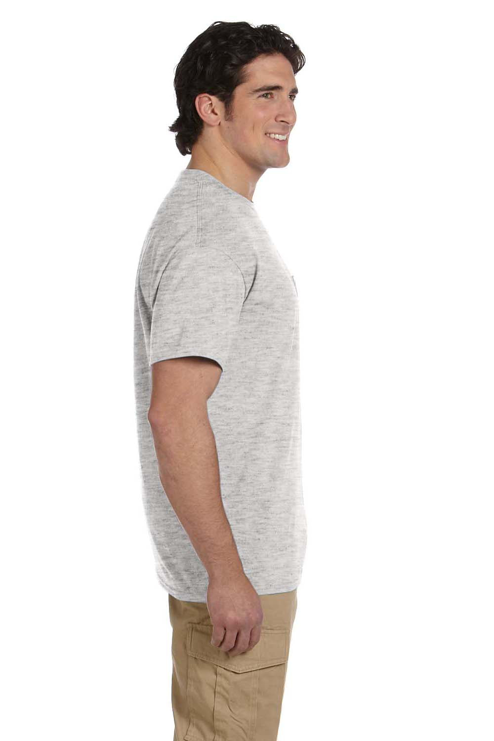 Gildan G830 Mens DryBlend Moisture Wicking Short Sleeve Crewneck T-Shirt w/ Pocket Ash Grey Side