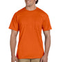 Gildan Mens DryBlend Moisture Wicking Short Sleeve Crewneck T-Shirt w/ Pocket - Orange - Closeout