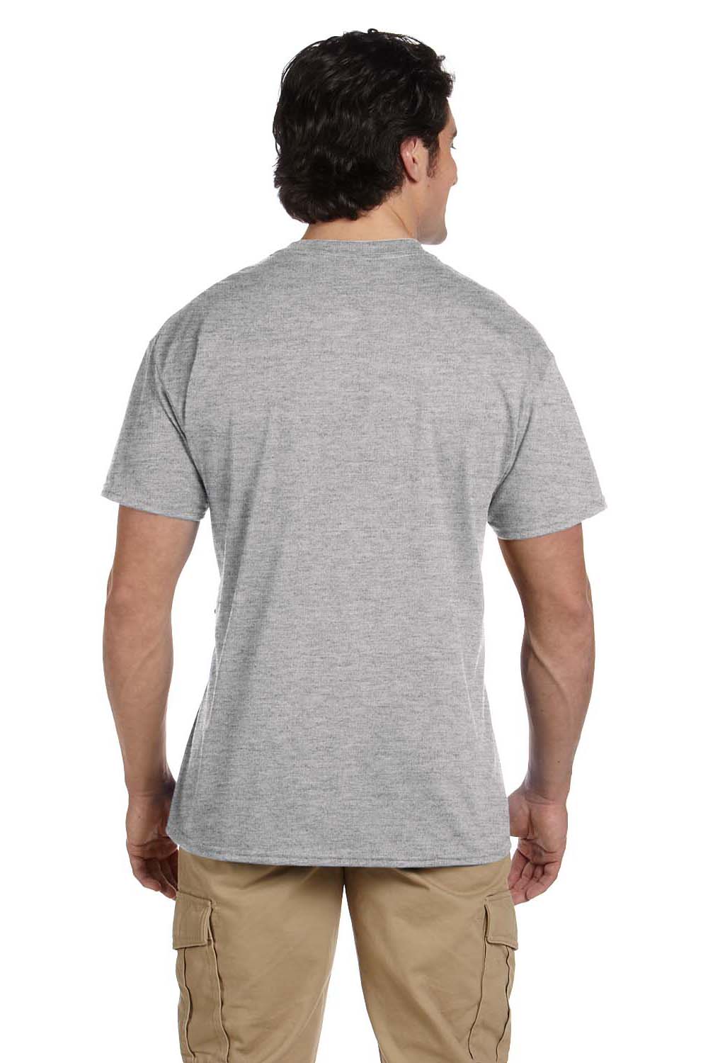 Gildan G830 Mens DryBlend Moisture Wicking Short Sleeve Crewneck T-Shirt w/ Pocket Sport Grey Back