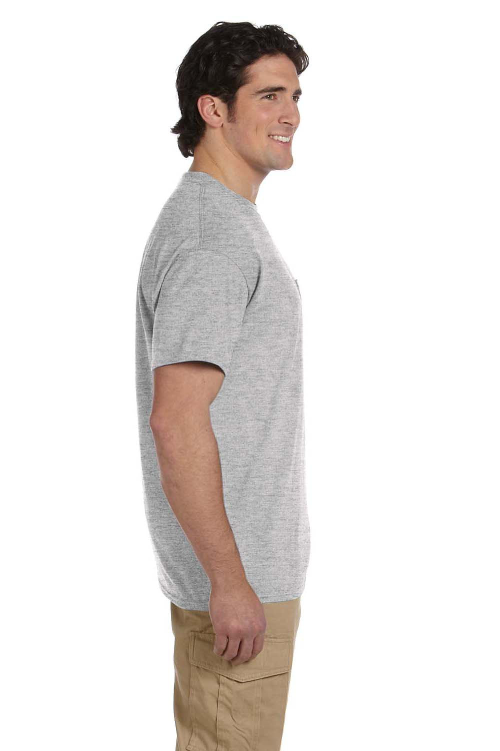 Gildan G830 Mens DryBlend Moisture Wicking Short Sleeve Crewneck T-Shirt w/ Pocket Sport Grey Side