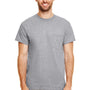 Gildan Mens DryBlend Moisture Wicking Short Sleeve Crewneck T-Shirt w/ Pocket - Heather Graphite Grey