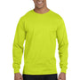 Gildan Mens DryBlend Moisture Wicking Long Sleeve Crewneck T-Shirt - Safety Green