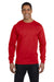 Gildan G840 Mens DryBlend Moisture Wicking Long Sleeve Crewneck T-Shirt Red Front