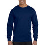 Gildan Mens DryBlend Moisture Wicking Long Sleeve Crewneck T-Shirt - Navy Blue