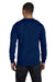 Gildan G840 Mens DryBlend Moisture Wicking Long Sleeve Crewneck T-Shirt Navy Blue Back