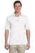 Gildan G880 Mens DryBlend Moisture Wicking Short Sleeve Polo Shirt White Front