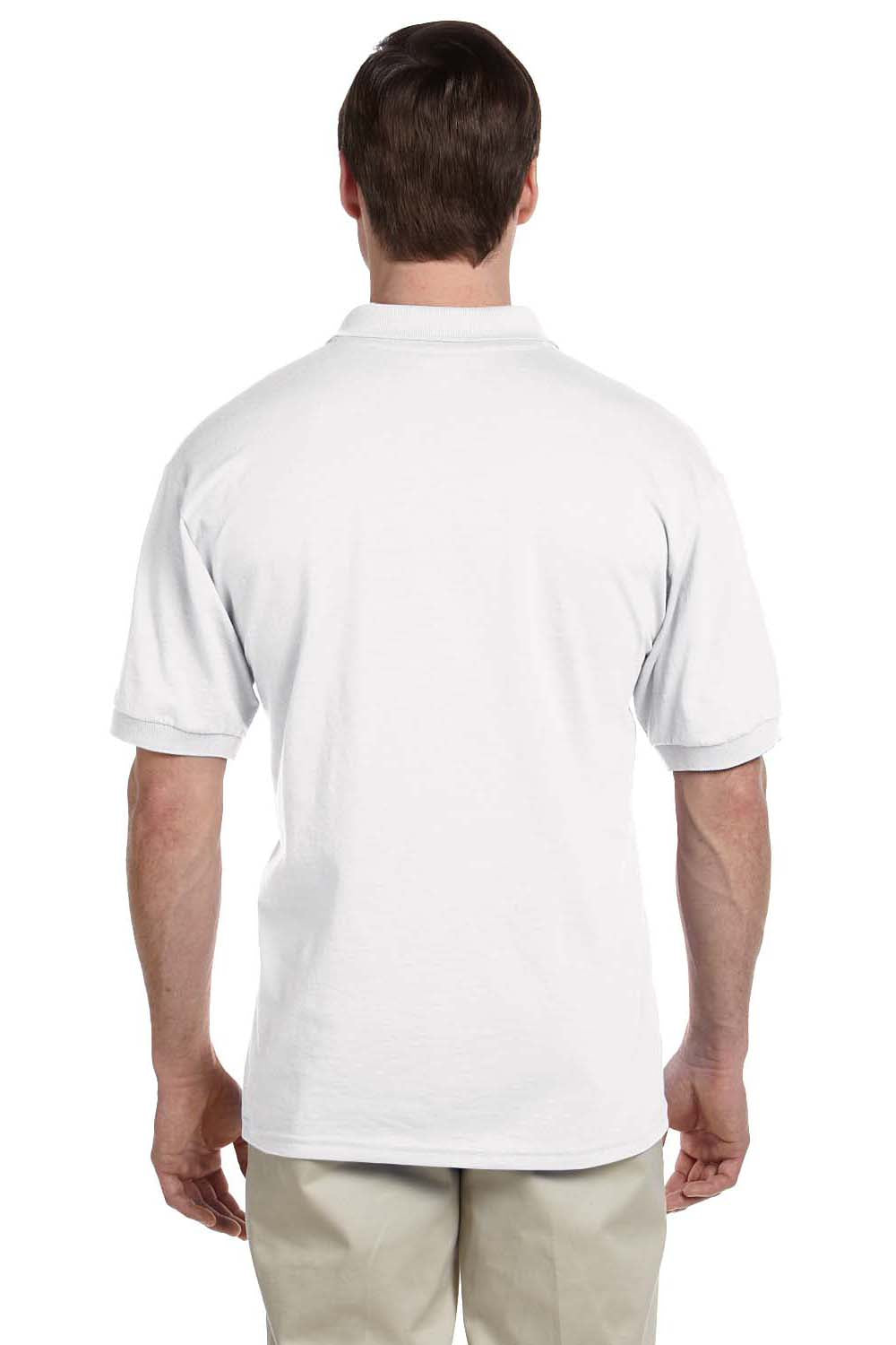Gildan G880 Mens DryBlend Moisture Wicking Short Sleeve Polo Shirt White Back