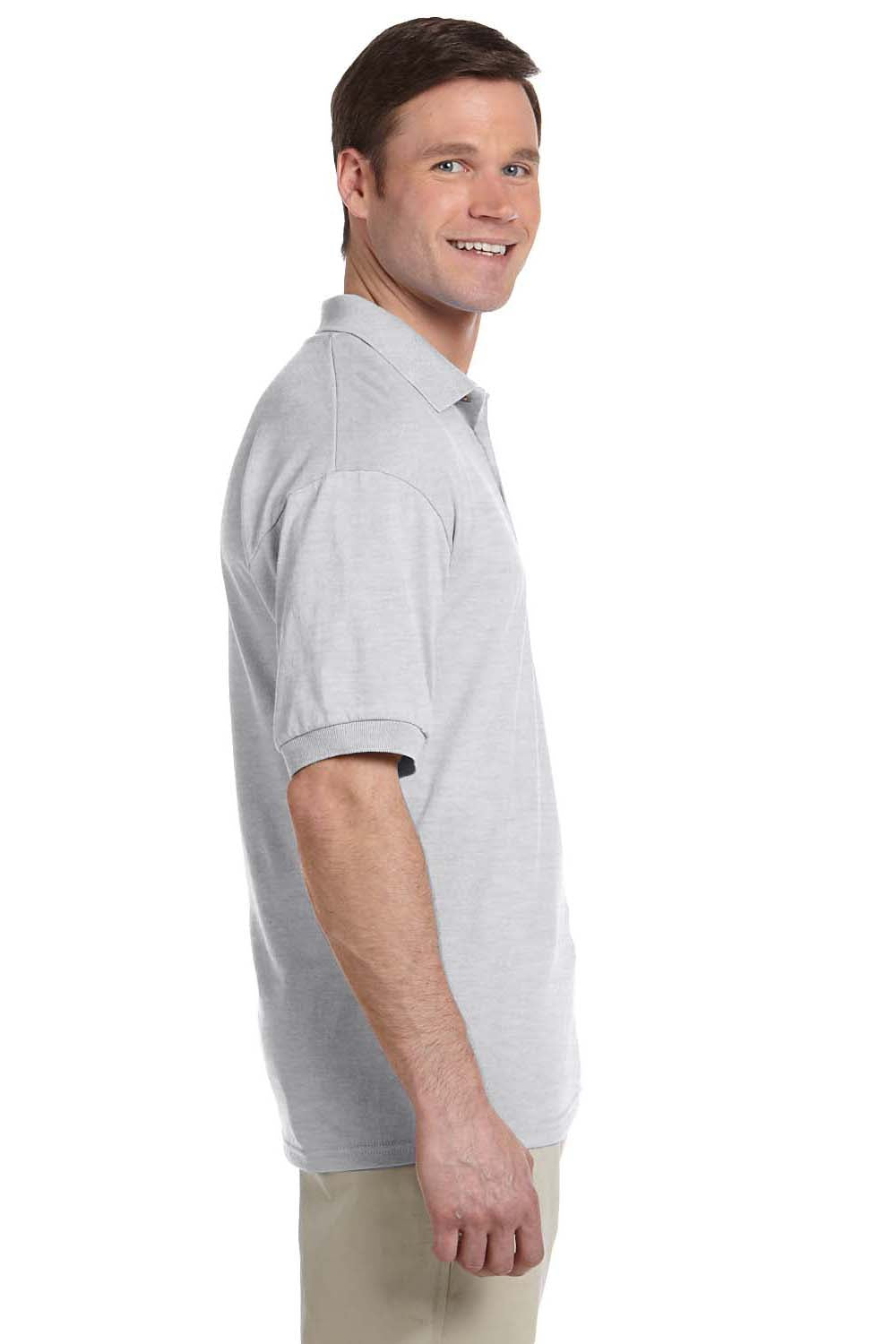 Gildan G880 Mens DryBlend Moisture Wicking Short Sleeve Polo Shirt Ash Grey Side